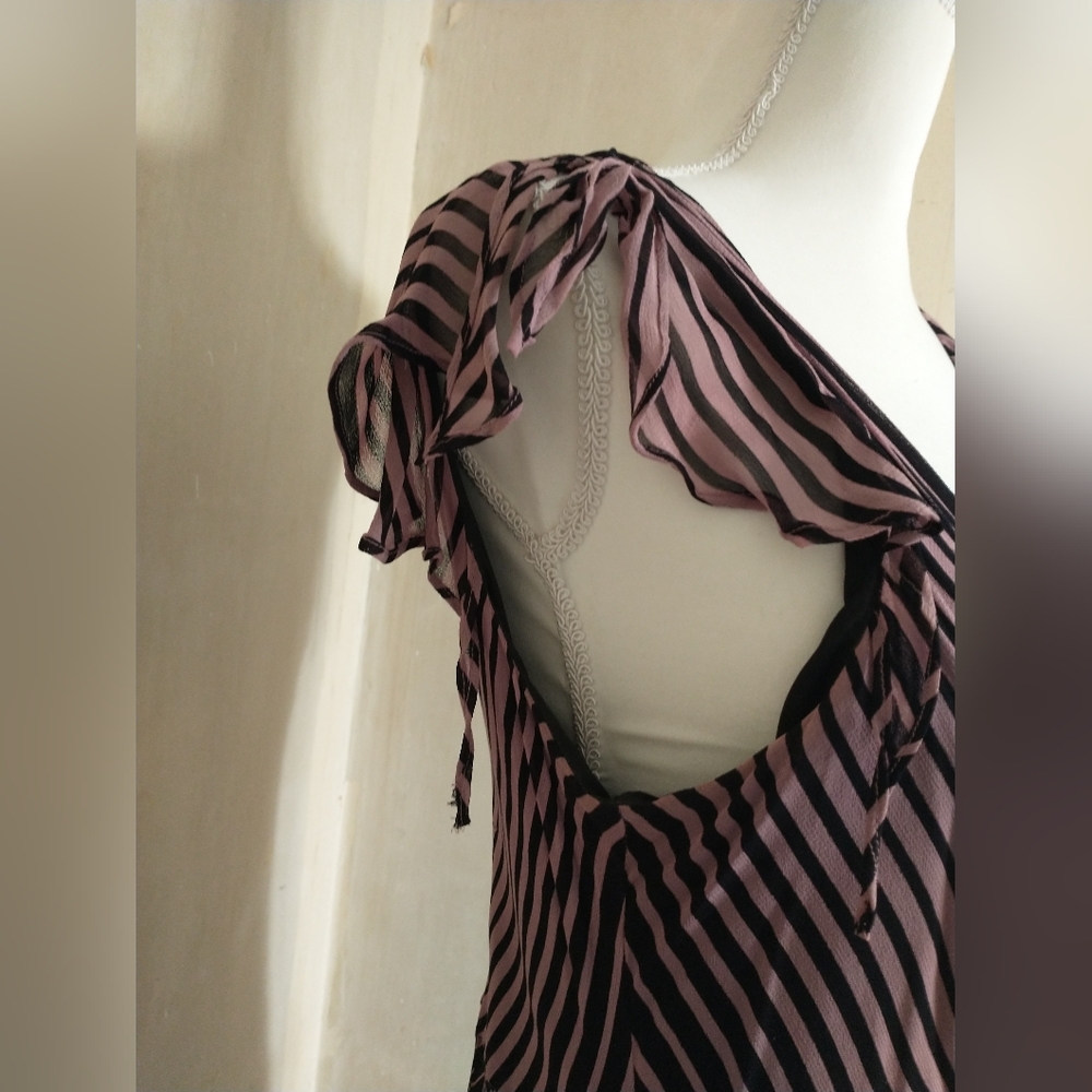 Floral & Striped Pink and Black Maxi Dress - Picture 3 of 11
